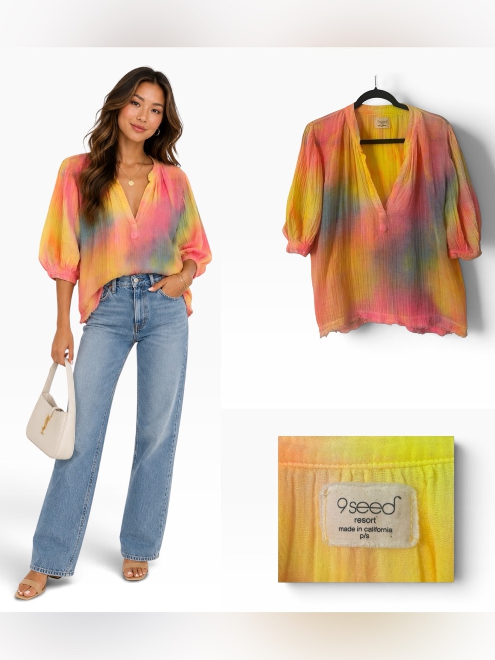 9seed Marrakesh Neon Tie Dye Top